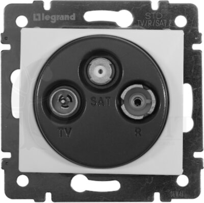 Розетка телевизионная Valena (TV+R+SAT, под рамку, с/у, 10 дБ, белый) Legrand 774436
