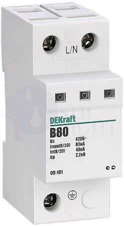 Ограничитель перенапряжений 1P 80кА B 420В ОП-101 DEKraft 18019DEK