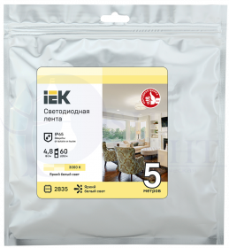 Лента светодиодная 3м LSR-2835WW60-4,8-IP65-12В IEK