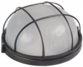 Светильник НПП1302 круг с решеткой 60Вт IP54 черный IEK