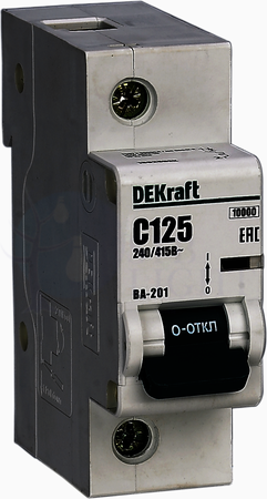 Автомат 1P 125А ВА-201 (10 кА, C) DEKraft 13025DEK