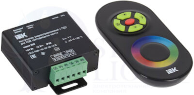 Контроллер с ПДУ радио (черный) RGB 3 канала 12В, 4А, 144Вт-eco IEK LSC2-RGB-144-RF-20-12-B