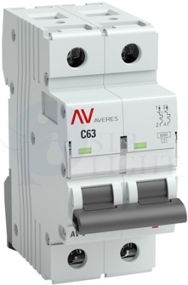 Выключатель автоматический AV-6 DC 2P 20A (C) 6kA AVERES EKF mcb6-DC-2-20C-av