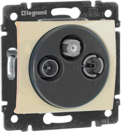 Розетка телевизионная Valena (TV+R+SAT, под рамку, с/у, 10 дБ, слоновая кость) Legrand 774336