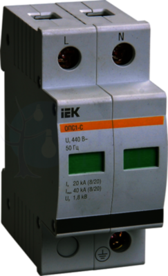 Огр-ль имп перенапр ОПС1-B 2Р In=30kA =400B Im=60kA ИЭК IEK MOP20-2-B
