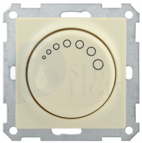 Светорегулятор поворотный с индикацией СС10-1-1-Б 600Вт BOLERO кремовый IEK