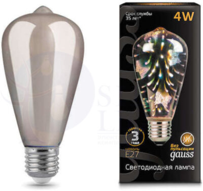 Лампа LED 3D-Butterfly E27 4W 1/10/40 Gauss 147802404