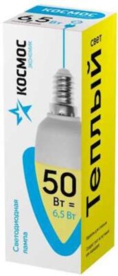 Лампа светодиодная LED BASIC CN 6.5Вт 220В E14 3000К Космос LkecLED6.5wCNE1430 КОСМОС LkecLED6.5wCNE1430