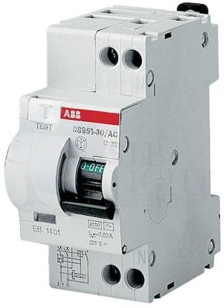 Дифференциальный автомат 1P+N C10A 30мА (тип АС, 4.5кА) ABB 2CSR145001R1104