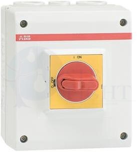 Рубильник в боксе OTP25BA4M красно-желтая рукоятка 2xM25+M16 ABB 1SCA022459R6600