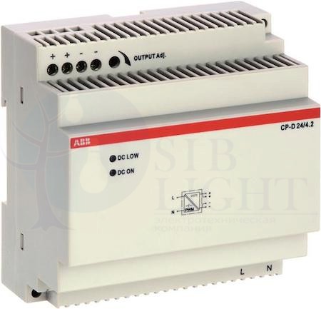 Блок питания CP-D 24/4.2 (регулир. вых. напряж) вход 90-265В AC / 120-370В DC, выход 24В DC /4.2A ABB 1SVR427045R0400