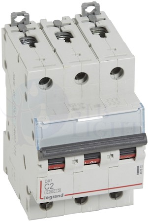 Автомат 3P 2А DX3 (10 кА, C) Legrand 407852
