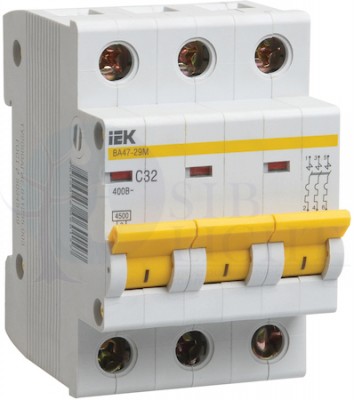 Автомат 3P 6А ВА47-29М (4.5 кА, C) IEK MVA21-3-006-C