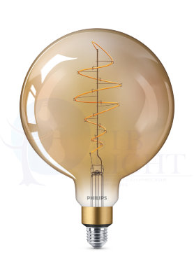 Светодиодная лампа Philips E27 6.5W = 40W очень теплый свет филаментная диммируемая Giant арт. 929001873401