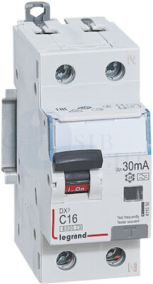 Дифференциальный автомат 1P 16А DX3 (тип AC, 6 кА) Legrand 411050