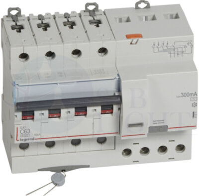 Дифференциальный автомат 4P 63А DX3 (тип AC, 10 кА) Legrand 411211