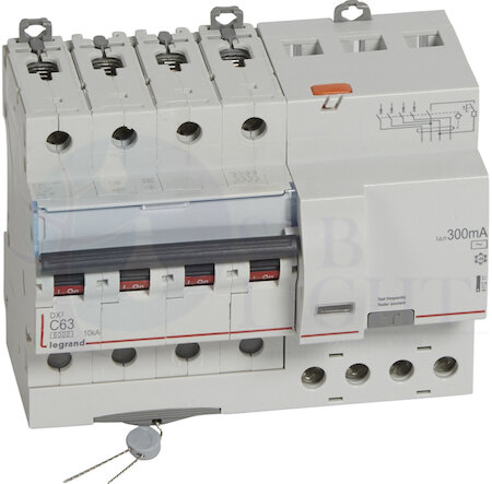 Дифференциальный автомат 4P 63А DX3 (тип AC, 10 кА) Legrand 411211