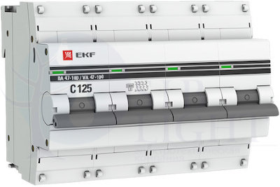 Автоматический выключатель 4P 125А (C) 10kA ВА 47-100 PROxima EKF mcb47100-4-125C-pro