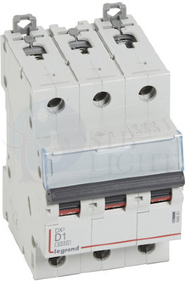 DX3 6000 Автоматический выключатель 10кА 3P 400В 1А 3 мод (D) Legrand 408081