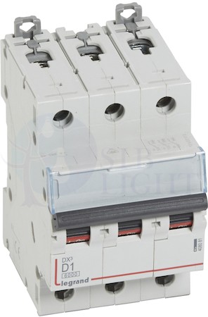 DX3 6000 Автоматический выключатель 10кА 3P 400В 1А 3 мод (D) Legrand 408081