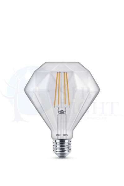 Светодиодная лампа Philips E27 5W = 40W теплый свет филаментная диммируемая Diamond арт. 929001935701