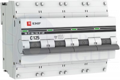 Автоматический выключатель 4P 16А (D) 10kA ВА 47-100 PROxima EKF mcb47100-4-16D-pro