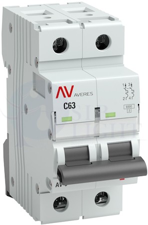 Выключатель автоматический AV-6 DC 2P 40A (C) 6kA AVERES EKF mcb6-DC-2-40C-av
