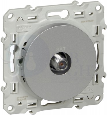 Розетка спутниковая Odace (SAT, механизм, алюминий) Schneider Electric S53R446