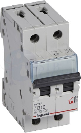 Автомат 2P 10А TX3 (10 кА, B) Legrand 403984
