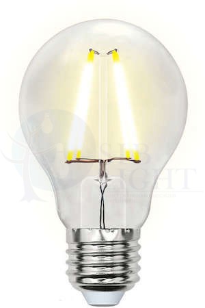 LED-A60-8W/WW/E27/CL GLA01TR Лампа светодиодная. Форма ''A'', прозрачная. Серия Air. Теплый белый свет (3000K). Картон. ТМ Uniel Uniel UL-00002210
