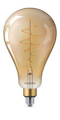 Светодиодная лампа Philips E27 6.5W = 40W очень теплый свет филаментная диммируемая Giant арт. 929001873501