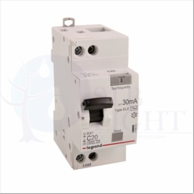 Дифференциальный автомат 1P 20А RX3 (тип AC, 6 кА) Legrand 419400