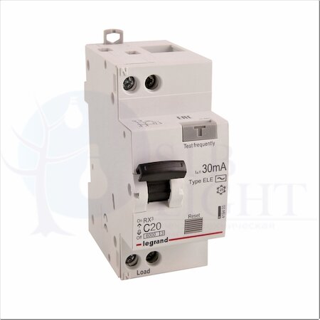 Дифференциальный автомат 1P 20А RX3 (тип AC, 6 кА) Legrand 419400