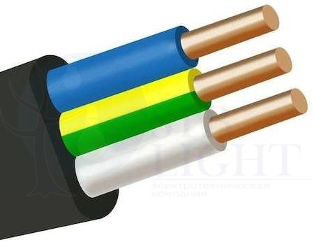 Кабель плоский ВВГнг-LS(A) 3x4 ож 0.66 кВ (ТРТС, м) АЛЬФАКАБЕЛЬ 656739