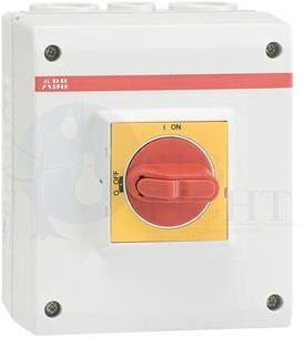 Рубильник в боксе OTP32BA4M красно-желтая рукоятка 2xM25+M16 ABB 1SCA022459R6780