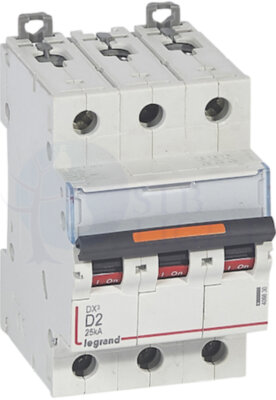 Автомат 3P 2А DX3 (25 кА, D) Legrand 409830