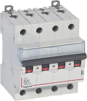 Автомат 4P 20А DX3 (10 кА, B) Legrand 407625