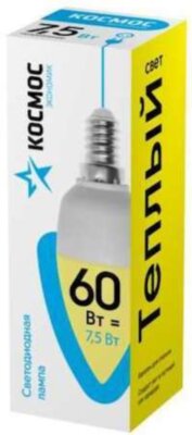 Лампа светодиодная LED BASIC CN 7.5Вт 220В E14 3000К Космос LkecLED7.5wCNE1430 КОСМОС LkecLED7.5wCNE1430