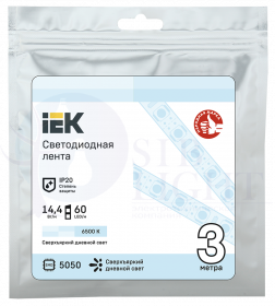 Лента светодиодная 3м LSR-5050W60-14,4-IP20-12В IEK
