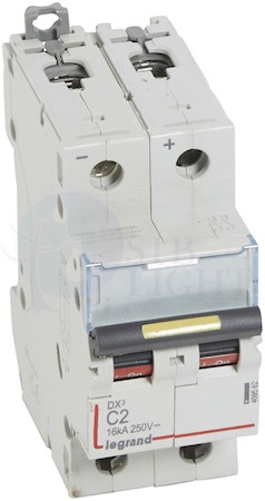 Автоматический выключатель DC 2 полюса, 2А, C, 16 кА Legrand 409562