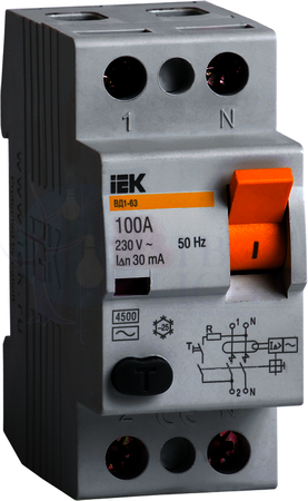 УЗО ВД1-63 2Р 40А 30мА тип А IEK MDV11-2-040-030