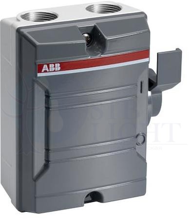 Выкл в боксе упр сбоку алюминий 2р 25А KSE225 DP ABB 2CMA142411R1000