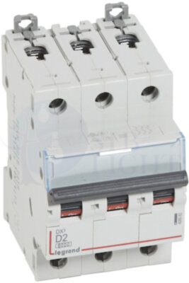 Автомат 3P 2А DX3 (6 кА, D) Legrand 408082