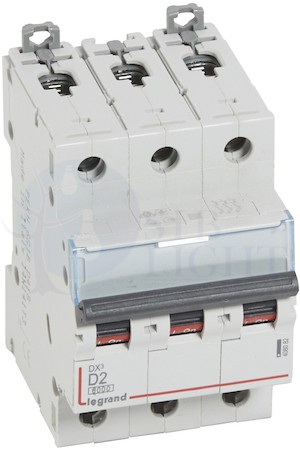 Автомат 3P 2А DX3 (6 кА, D) Legrand 408082