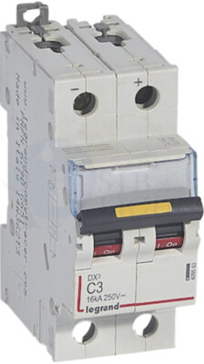 Автоматический выключатель DC 2 полюса, 3А, C, 16 кА Legrand 409563