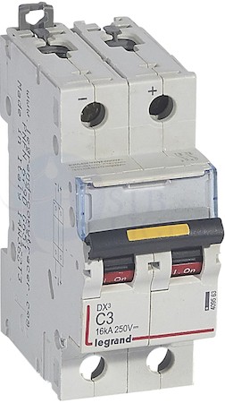 Автоматический выключатель DC 2 полюса, 3А, C, 16 кА Legrand 409563