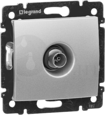 Розетка телевизионная Valena (TV, под рамку, с/у, звезда, алюминий) Legrand 770129