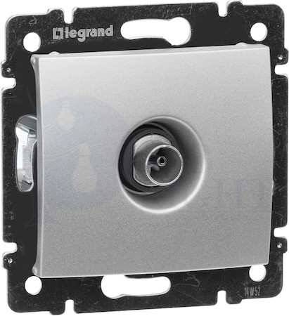 Розетка телевизионная Valena (TV, под рамку, с/у, звезда, алюминий) Legrand 770129