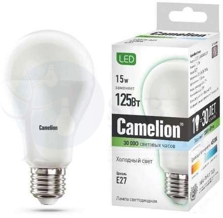 Лампа светодиодная LED15-A65/845/E27 15Вт грушевидная 4500К белый E27 1320лм 220В 12197 / Camelion 12186
