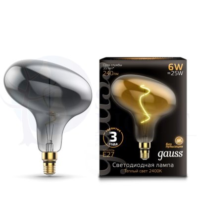 Лампа Gauss LED Vintage Filament Flexible FD180 6W E27 220*280mm Gray 2400K 1/6